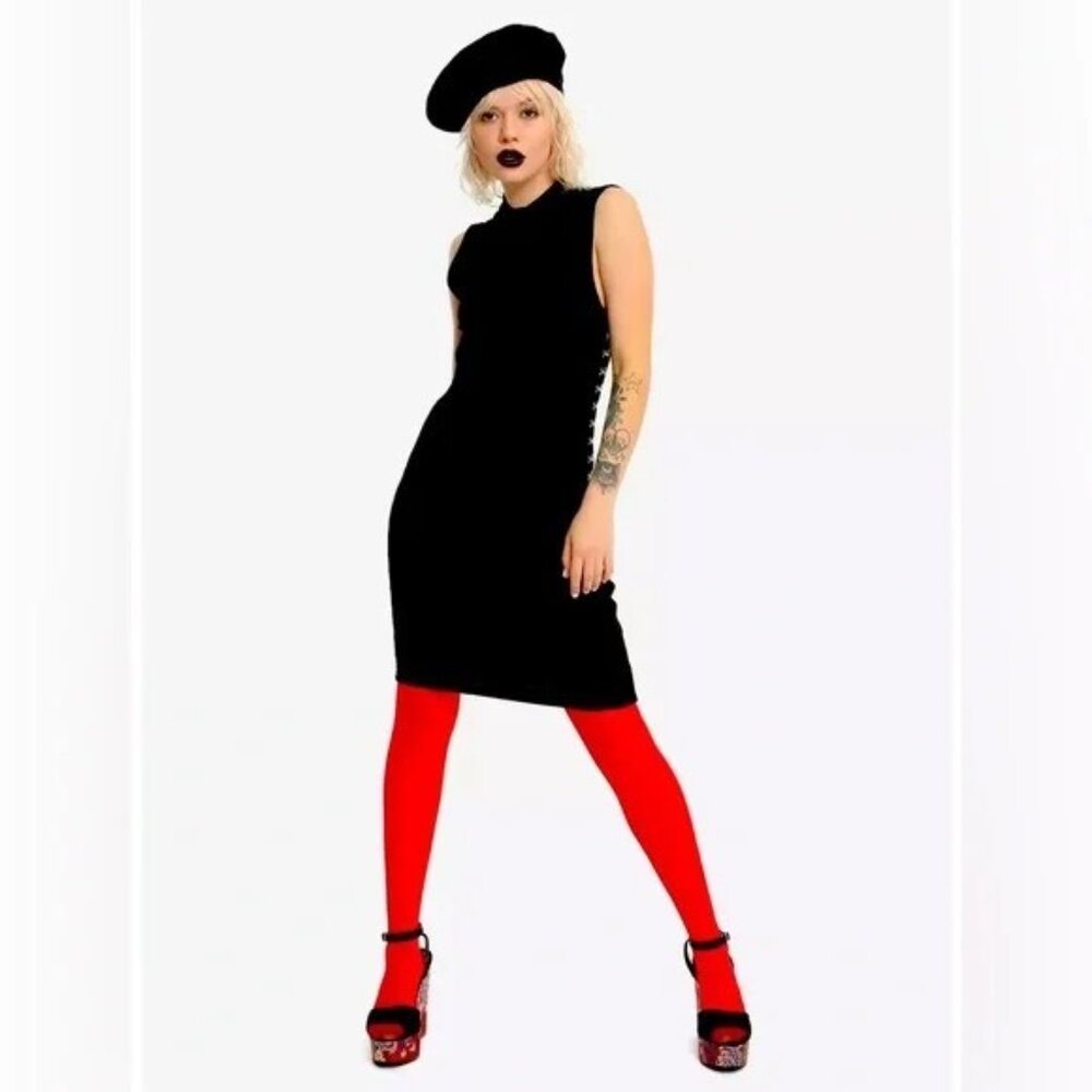 The Hot Topic Black Hook & Eye Bodycon Dress